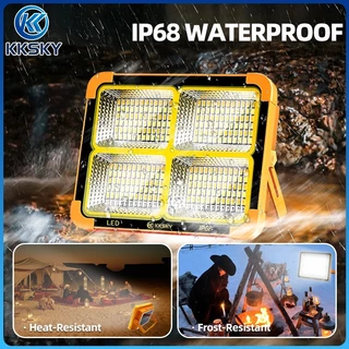 KKSKY ไฟฉุกเฉิน โซล่าเซลล์ LED 80000W ฝนตกชาร์จได้ สปอตไลท์พกพา ip68 solar light ไฟพกพาอเนกประสง ไฟฉุกเฉินในบ้าน ไฟโซล่า