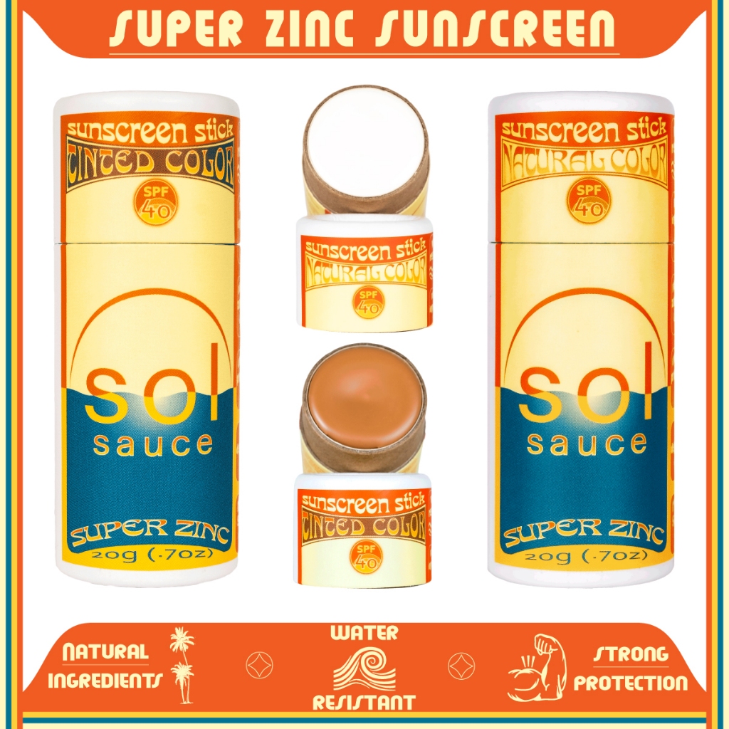 Sol Sauce Super Zinc Mineral Sunscreen Stick ครีมกันแดดธรรมชาติ กันแดดชนิดแท่ง สำหรับเซิร์ฟ กันแดดสติ๊ก กันแดดหน้า
