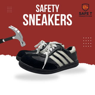 รองเท้าหัวเหล็กเซฟตี้แฟชั่น หุ้มส้น-ผ้าพียู+หนังกลับ รหัสสิน…