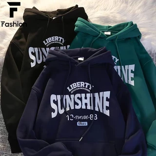 เสื้อฮู้ดผู้หญิงสไตล์เกาหลีตัวอักษรแขนยาวนุ่มสบาย