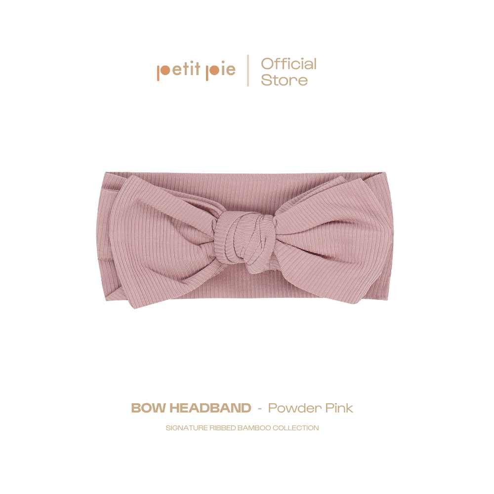 Petit Pie Bow Headband - Powder Pink โบว์คาดผม ผ้าใยไผ่ธรรมชาติ นุ่มลื่น ผ่านมาตรฐานสากล รับรองโดย OEKO-TEX
