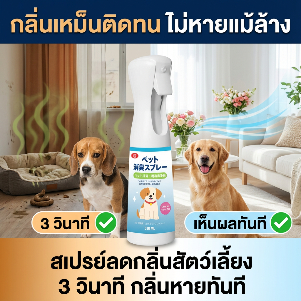 ฉีดเดียวจบ กลิ่นหายเกลี้ยง! New-Bee สเปรย์ดับกลิ่นฉี่แมว ดับกลิ่นสัตว์เลี้ยง สเปรย์ดับกลิ่นสัตว์เลี้ยง ฆ่าเชื้อ 99.9%