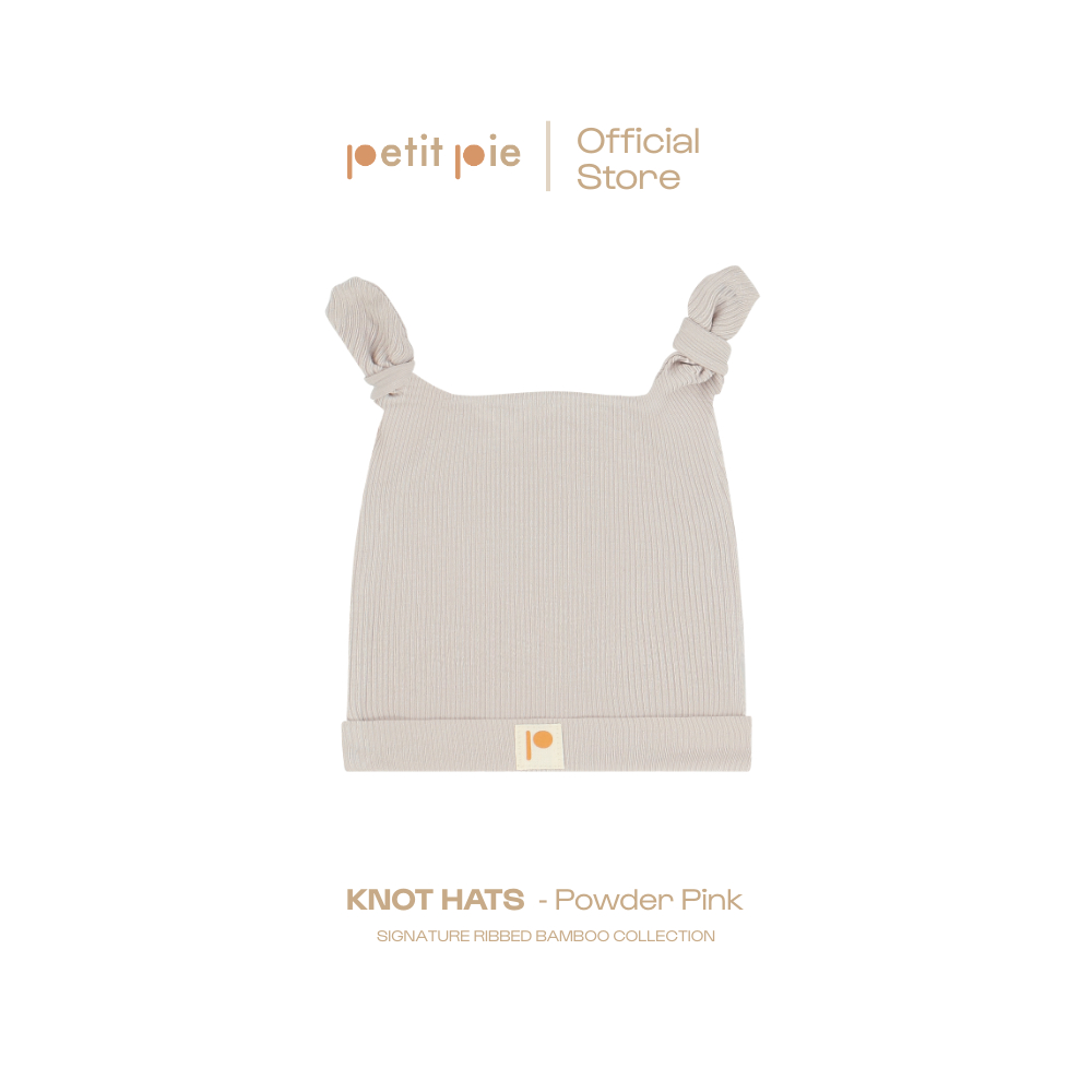 Ribbed Knot Hat - Beton หมวกเด็กแรกเกิด ผ้าใยไผ่ธรรมชาติ ผ้าร่อง นุ่มสบาย ปลอดภัย OKEO-TEX