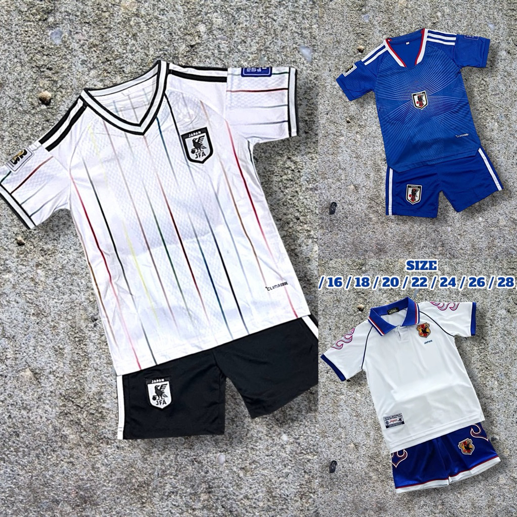 ชุดกีฬาเด็ก ญี่ปุ่น ฤดูกาลใหม่ 2025 มีไซส์ 14 ถึง 30 เสื้อบอลและกางเกงบอล