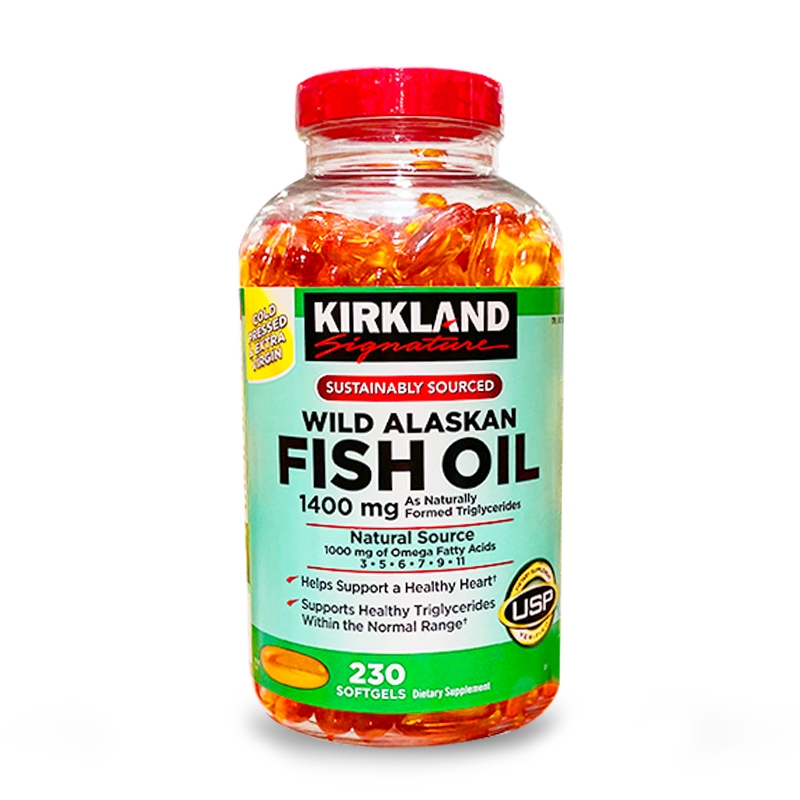 (Exp.09/2027)Kirkland Wild Alaskan Fish Oil 1400 mg 230 Softgels