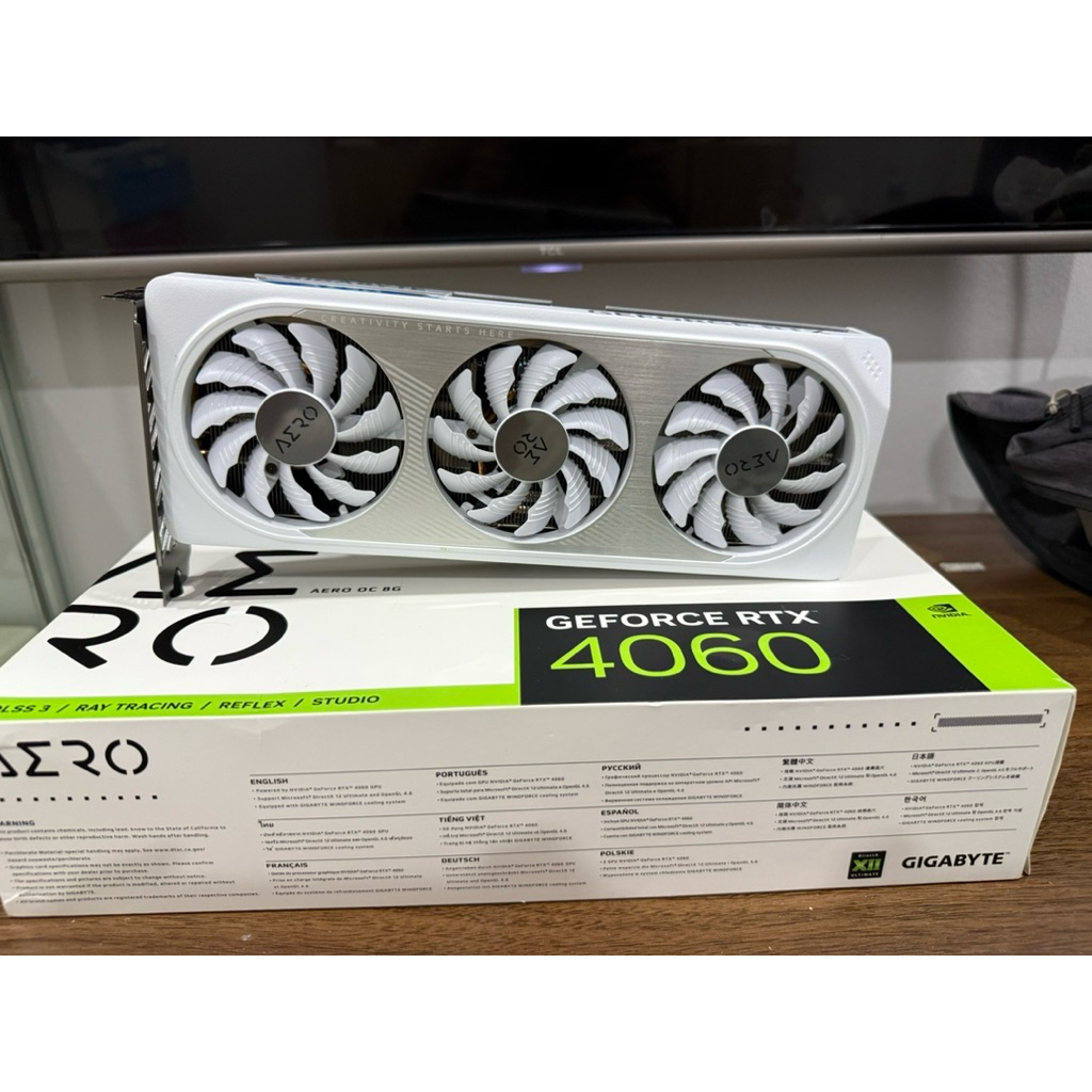 การ์ดจอมือสอง  GIGABYTE RTX 4060 AERO OC 8GB GDDR6 ประกันศูนย์ไทย