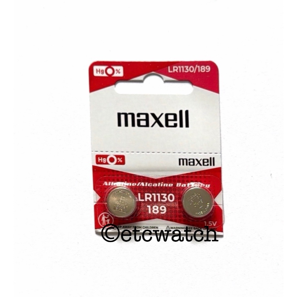 พร้อมส่ง> ถ่านกระดุม ถ่านเครื่องคิดเลข Maxell LR1130 / AG10 / 189 / LR54 2 ก้อน