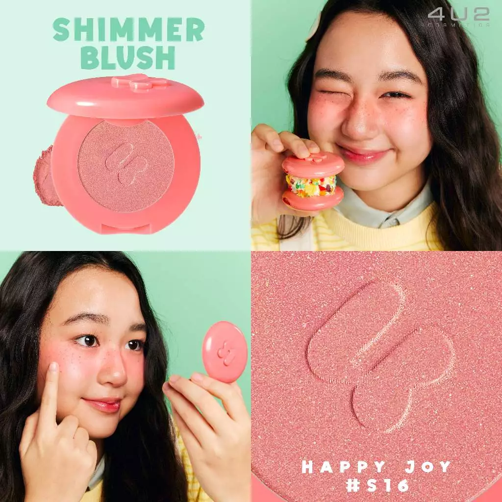4U2 Blush On Shimmer บลัชออนเนื้อชิมเมอร์ โกลว์สวย ติดทน thumbnail 6