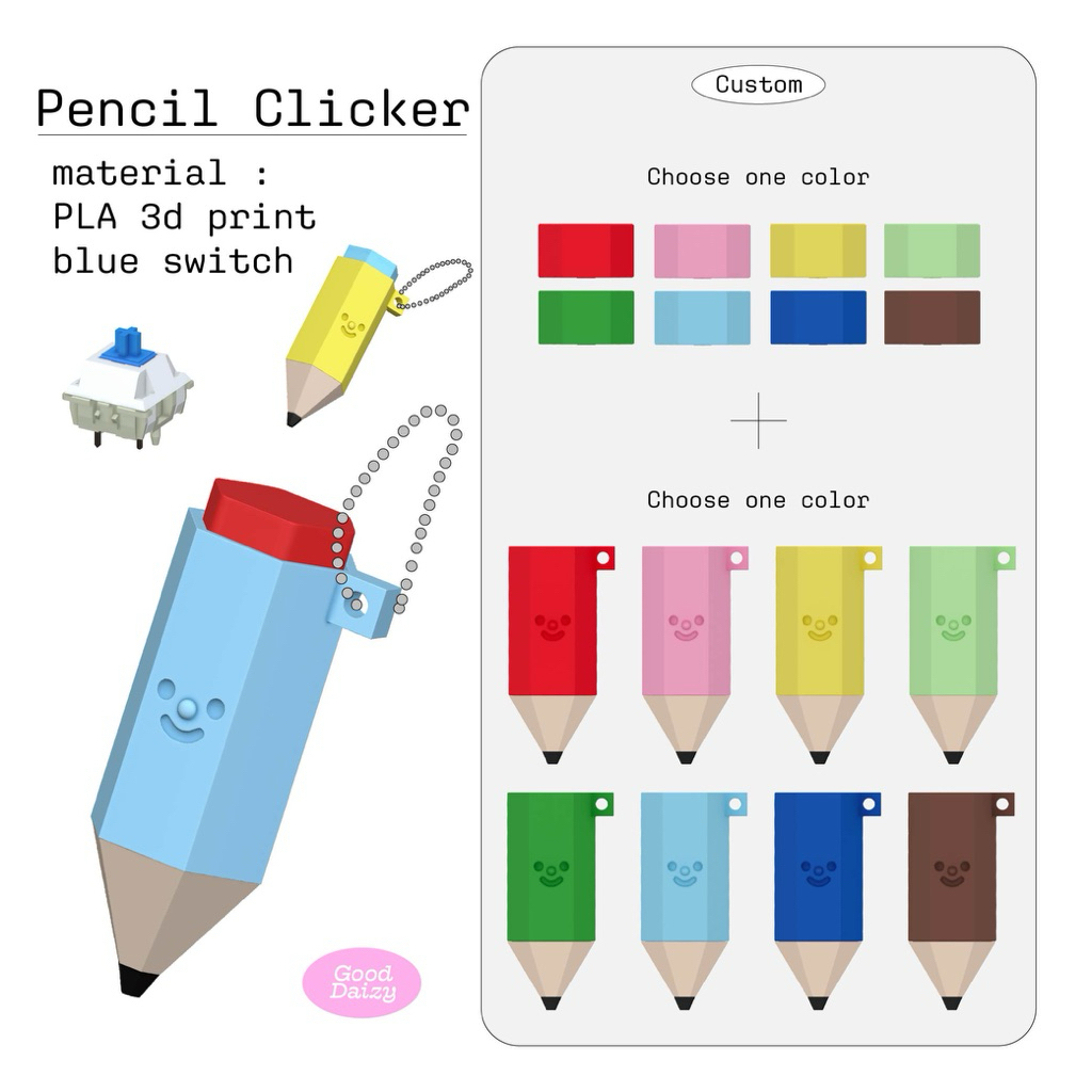 Pencil Clicker 3d Print custom