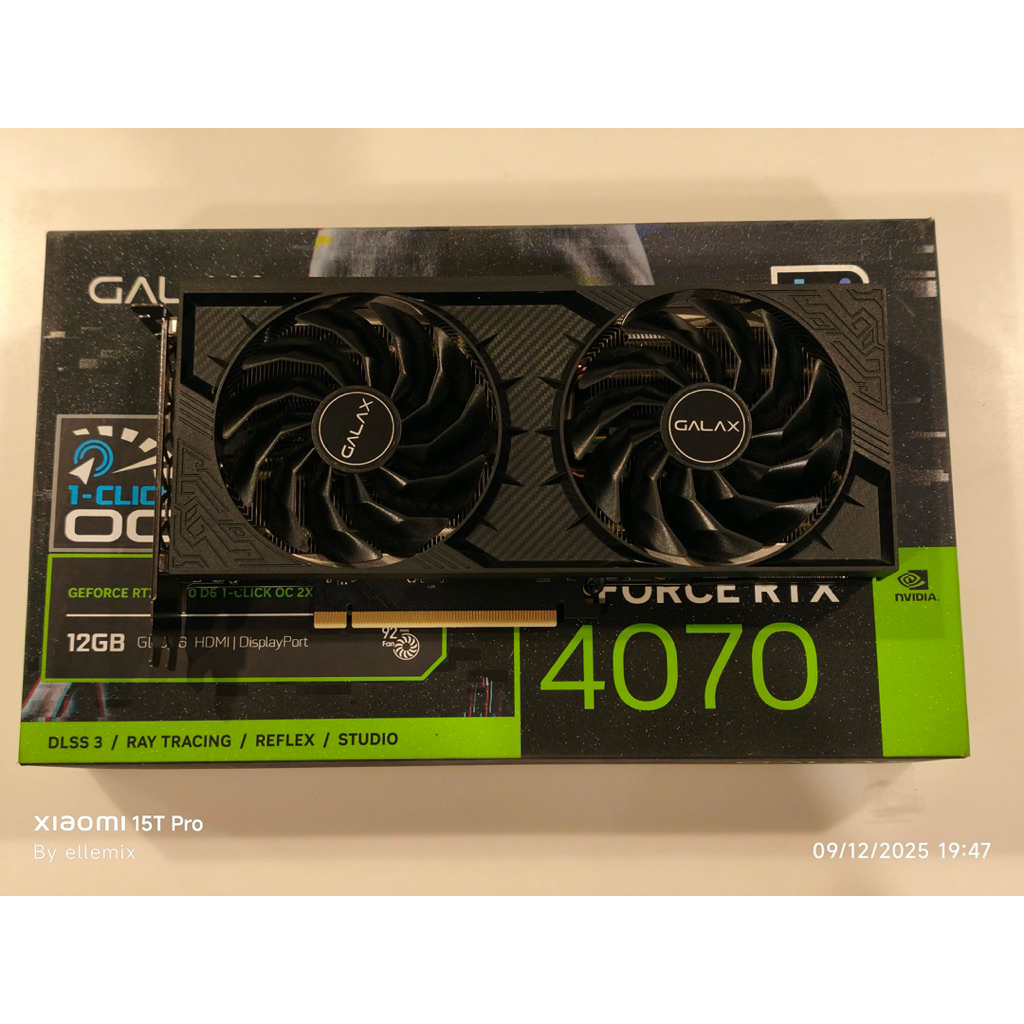 RTX 4070 - GALAX 1-CLICK OC 2X - 12GB GDDR6X (2พัดลม) การ์ดจอมือสอง ประกันศูนย์ไทย ครบกล่อง ใช้งานปก