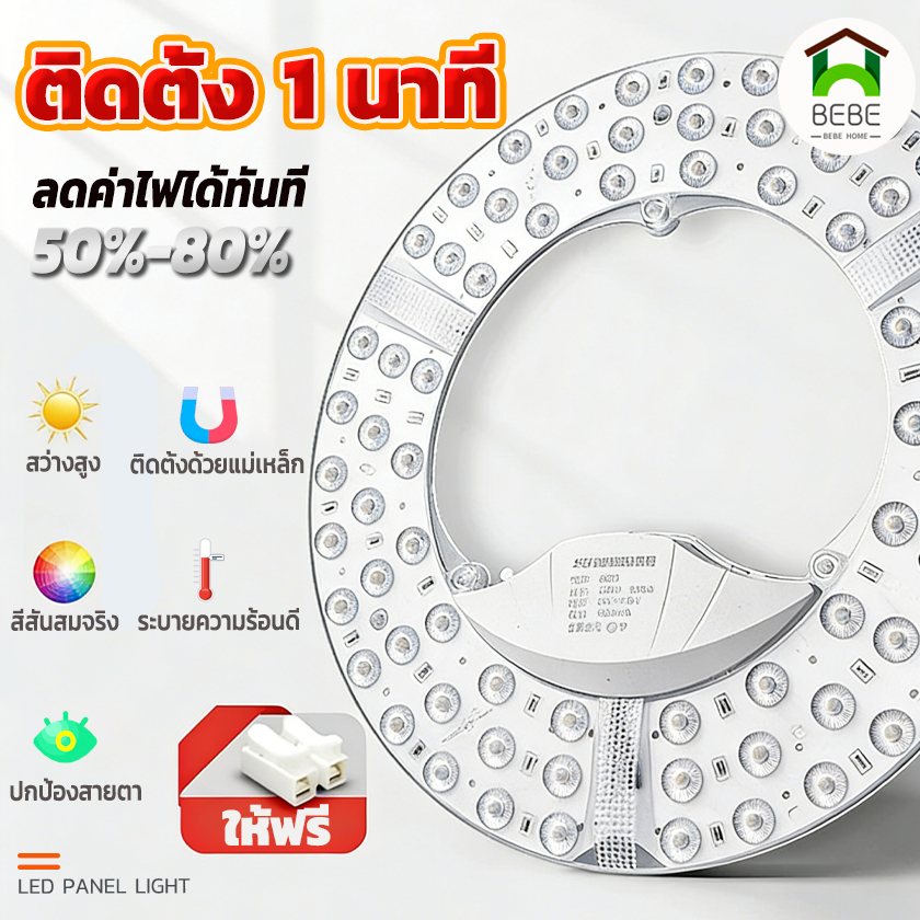 แผงไฟเพดาน LED แสงขาว 45w 60w 85w 110w (รุ่นบิ๊กโรล) แผ่นชิป LED โคมไฟเพดาน 220V แม่เหล็กในตัว