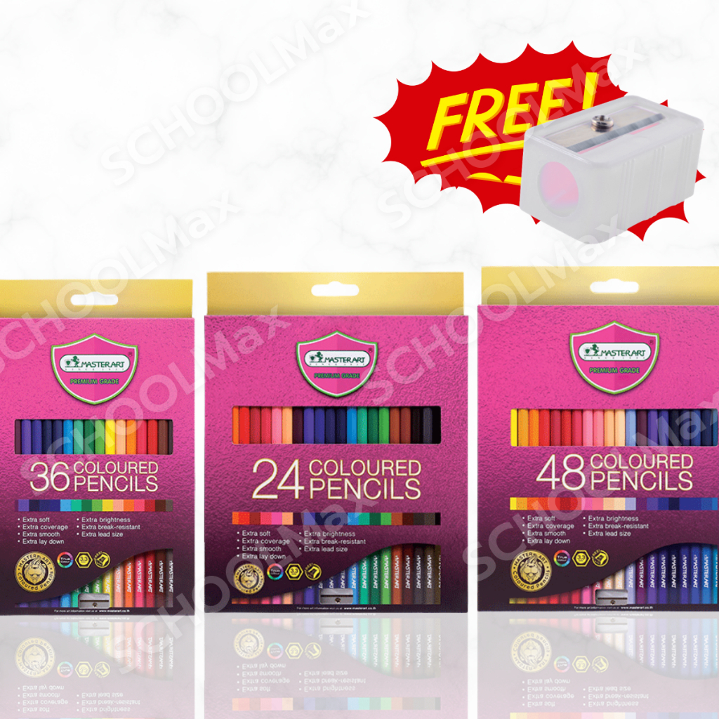 (ยกโหล) สีไม้มาสเตอร์อาร์ต Premium สีไม้ 1 หัว 24สี , 36สี , 48สี ยี่ห้อ Master Art / แพ็ค (12กล่อง)