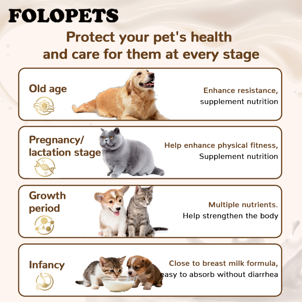 FOLOPETS นมแพะผงสำหรับสัตว์เลี้ยง 100g นมผงสำหรับสัตว์เลี้ยง นมผงสำหรับสุนัข นมผงแมว นมแพะผง 100% รูปที่ 4