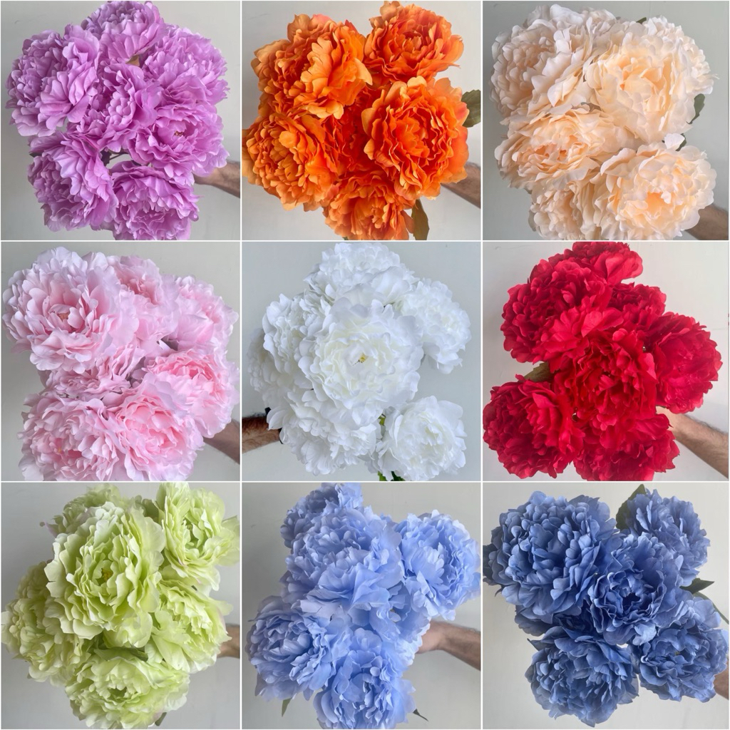 พร้อมส่ง ดอกโบตั๋น ดอกพิโอนี่ Peonyรุ่น M 7หัว ดอกไม้ปลอม ดอกไม้ประดิษฐ์ ดอกโบตั๋นปลอม
