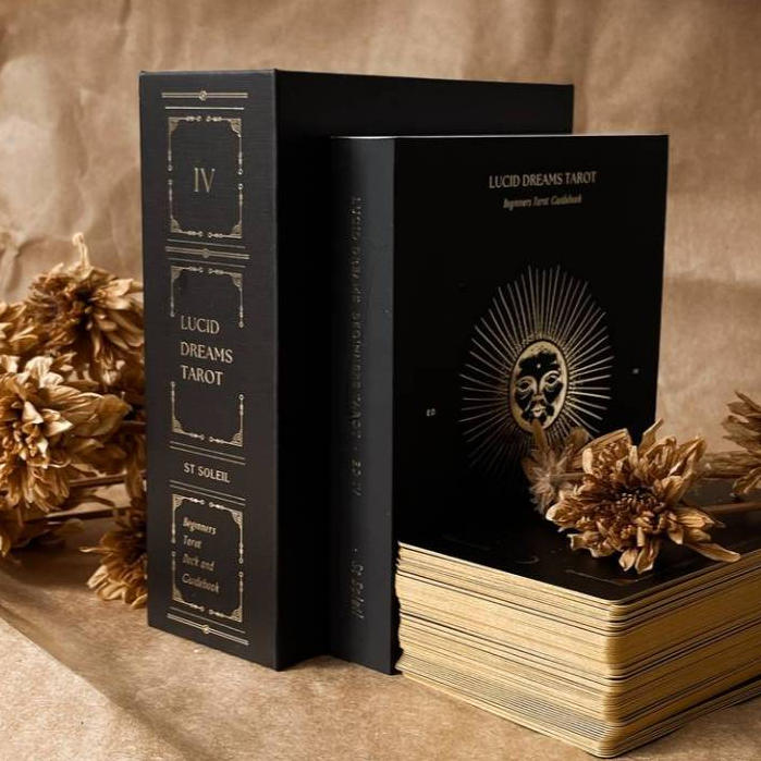 ไพ่ทาโรต์ ไพ่ยิปซี ไพ่ออราเคิล TAROT ORACLE CARDS : LUCID DREAMS BEGINNERS TAROT DECK – BLACK (ED.4) ของใหม่ ของแท้ 100%