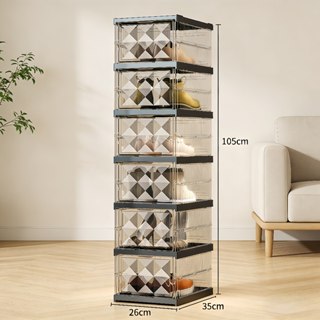 🔥HOT กล่องใส่รองเท้าพับได้ กันฝุ่น แบบสวย พับเก็บง่าย แข็งแร…