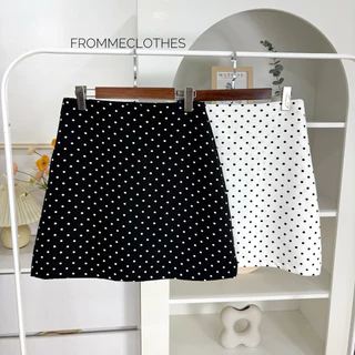 ⚫️polka dotกระโปรงกางเกงผ้าบาร์บี้ลายจุดซับในกางเกงXS-5XLยาว18-20นิ้ว