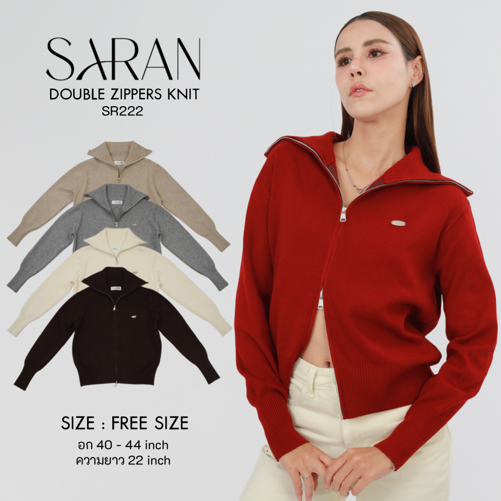 SARAN SR222 เสื้อแขนยาวคาร์ดิแกนคอปก