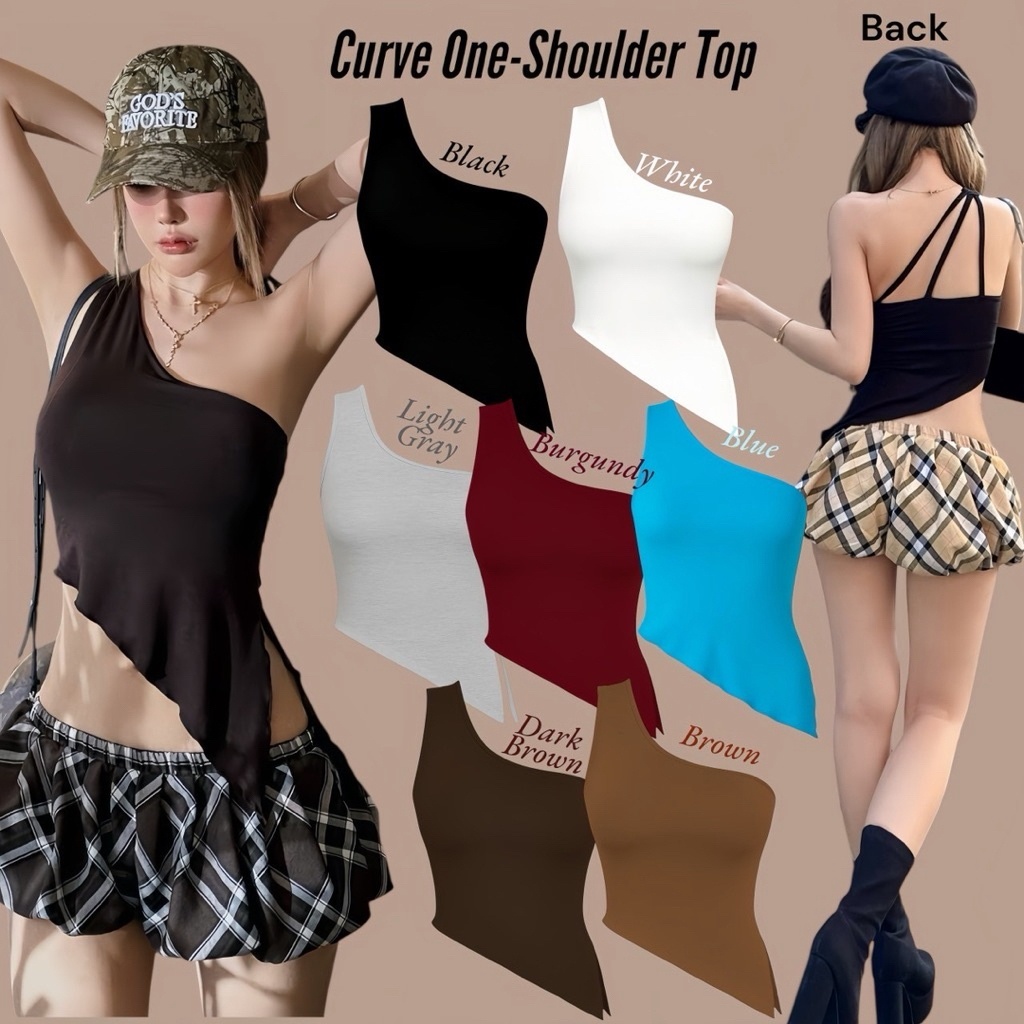 HH775🤎Curve One-Shoulder Top (450.-)