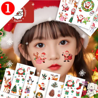 🎅🏼 มีส่งด่วนในวัน พร้อมส่งจากกทม. 🎁 Sticker Tattoo ใบหน้า / ผิว คริสต์มาส / ปีใหม่ กันเหงื่อ กันน้ำ