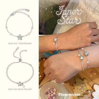 กำไลข้อมือ Inner Star Tennis Bracelet สายรูดปรับระดับ (ใส่ได้ตั้งแต่ข้อมือ 11.5 - 19 cm) The Green Box