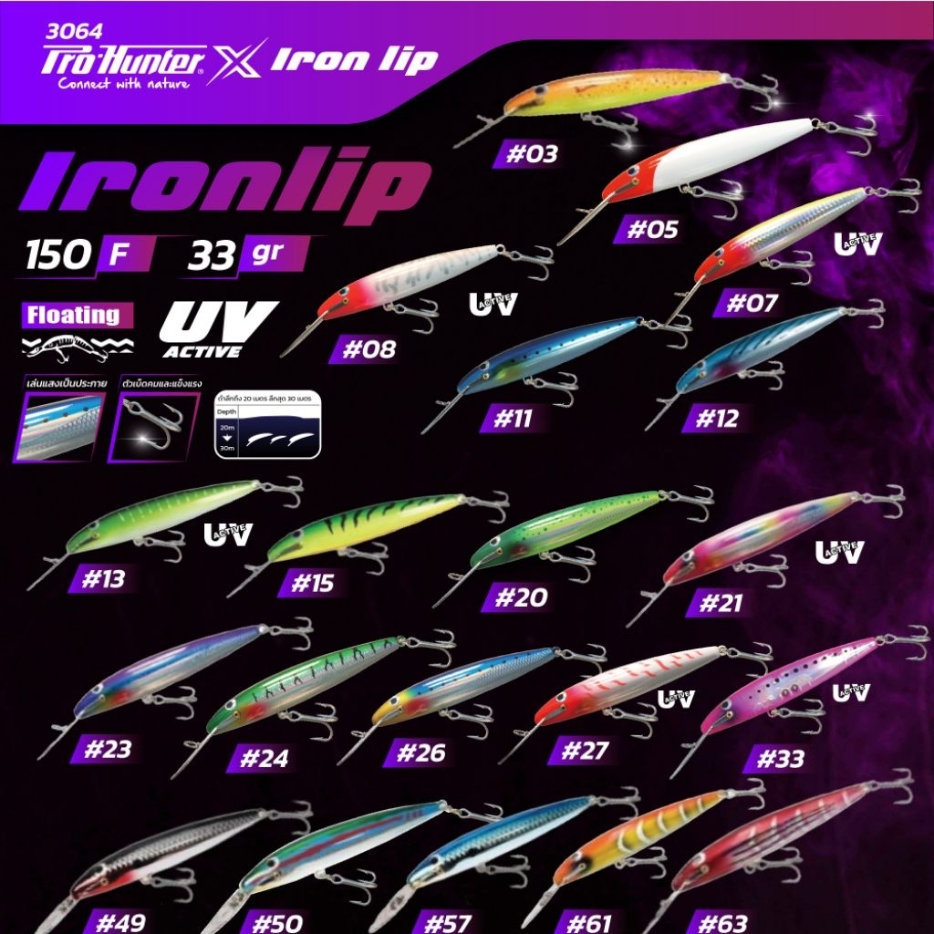 เหยื่อทรอลิ่ง PROHUNTER IRON LIP ขนาด 150mm หนัก 33 กรัม