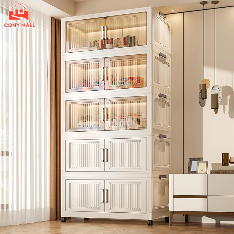 CONY ตู้เก็บของ ตู้เก็บของขนาดใหญ่ ตู้เก็บของอเนกประสงค์ 90CM มีล้อเลื่อน รับน้ำหนักได้ 350 KG