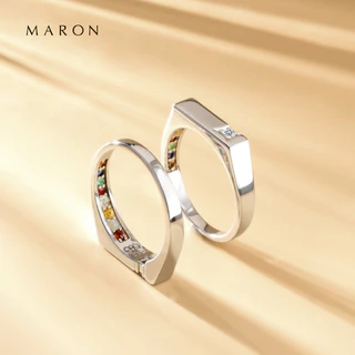 MARON แหวนพลอยนพเก้า เสริมบารมี ก้าวหน้า เลื่อนตำแหน่ง ดีไซน์ร่วมสมัย ใส่ได้ทุกเพศ ทุกวัย Nine Lucky Stars Signet Ring