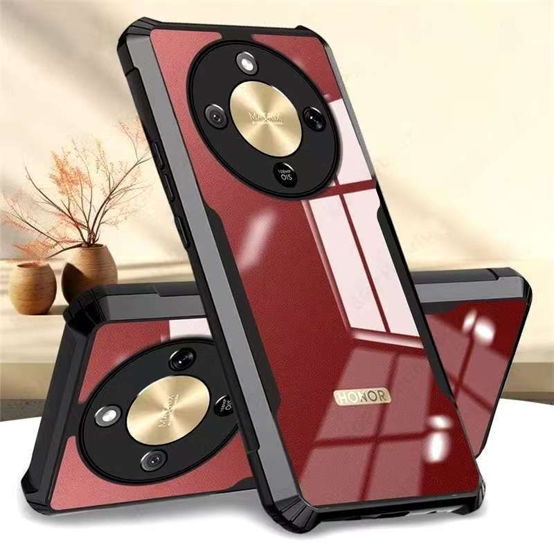 Honor X9D 5G/Honor X70 5G(ส่งในไทย)เคสกันกระแทกขอบสีหลังใสHonor X70/Honor X9dตรงรุ่น