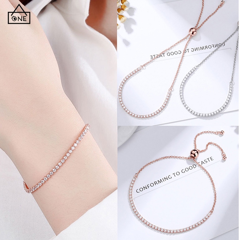 COD❤️สร้อยข้อมือเพทายวินเทจหรูหราสไตล์เกาหลีปรับได้ระดับไฮเอนด์เครื่องประดับสำหรับผู้หญิง-a.one