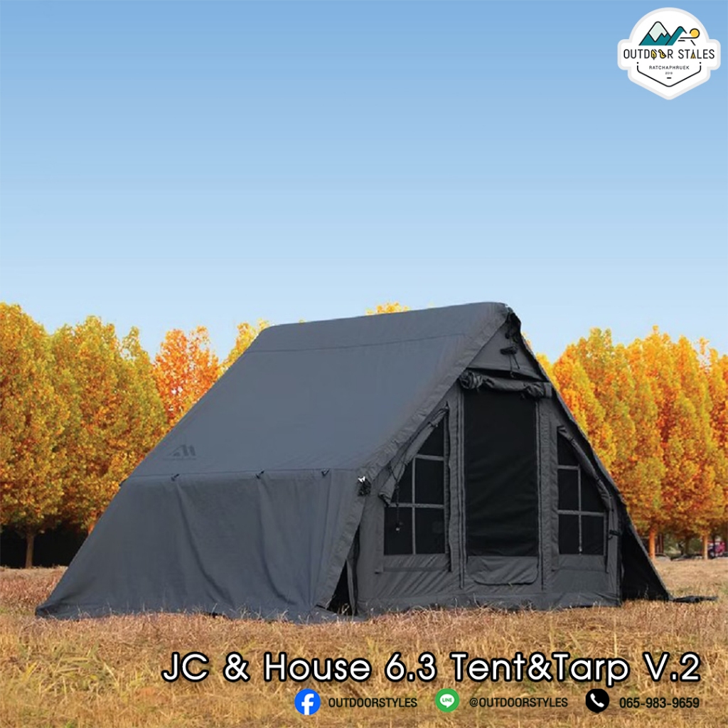 JC & House 6.3 เสาลมกางง่ายแถมฟรี Rain Cover + เสาหน้า