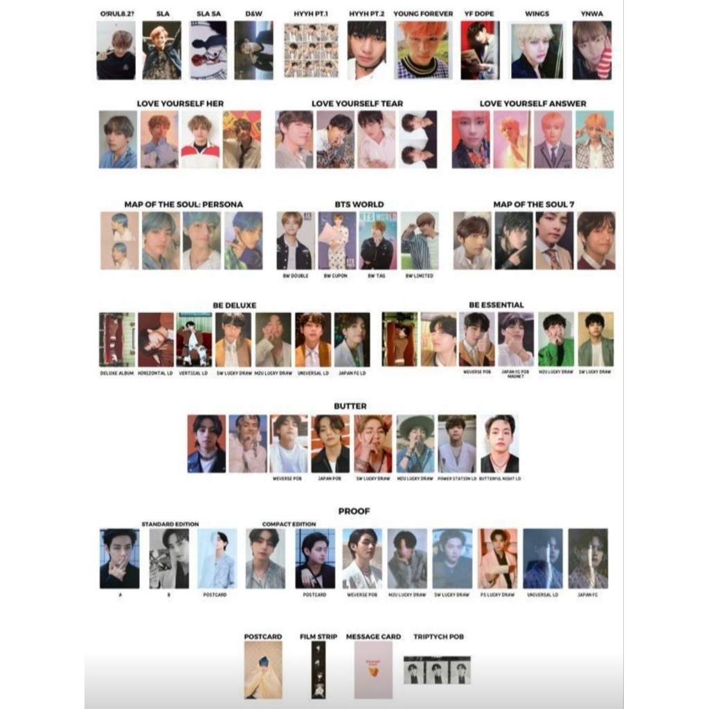 🇹🇭พร้อมส่ง การ์ดแทฮยอง วี  Photo card V Taehyung BTS