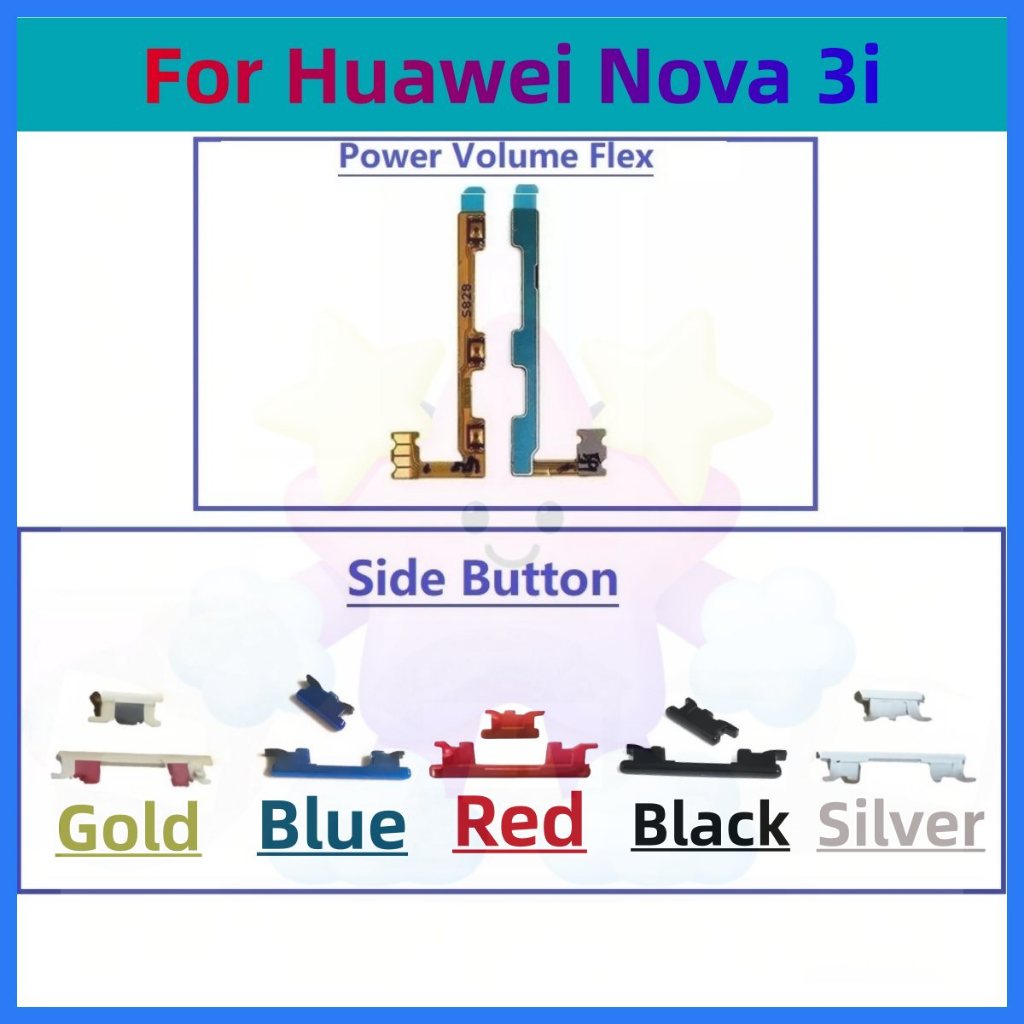 แพรปุ่มสวิตปิดเปิด ปุ่มเปิดปิด ปุ่มเปิดเสียง ปุ่มสวิตช์นอก สําหรับ Huawei Nova 3i