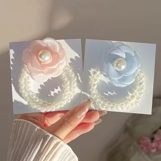 🌸🌸ยางรัดผมลายดอกไม้หนังยาง ยางมัดผมสำหรับผู้หญิงน่ารัก สุดคิ้ว สายฝอ y2k มีหลายสีให้เลือก