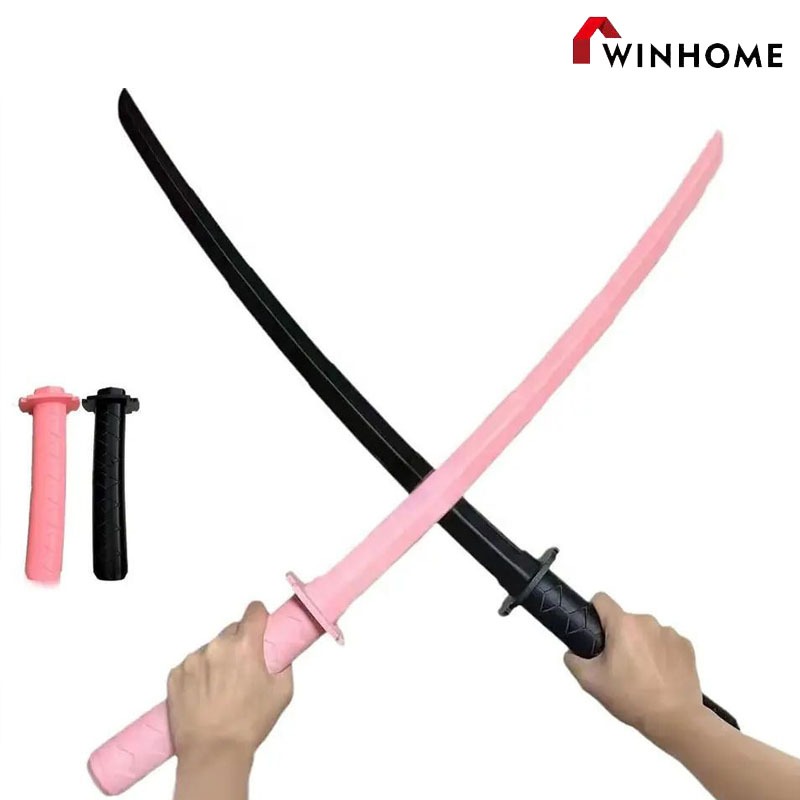 ดาบซามูไรของเล่น คาตานะแบบยืด มีดแครอท 3D ของเล่นคอสเพลย์ พร็อพถ่ายภาพ