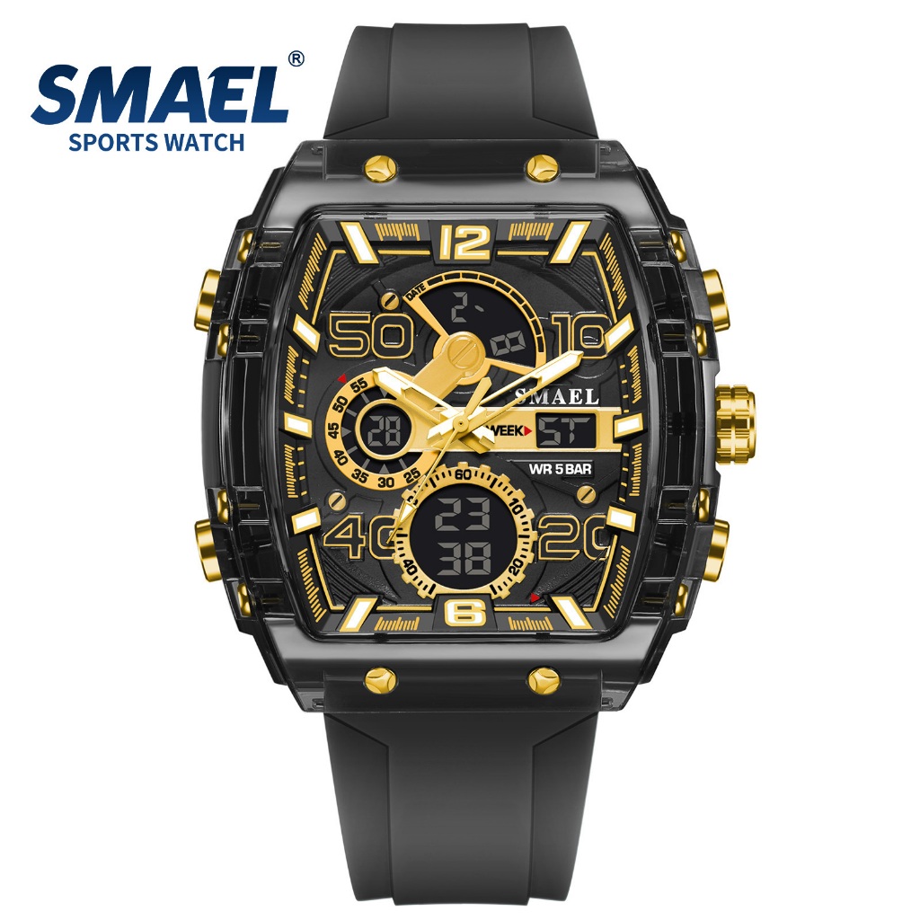 SMAEL 8109 นาฬิกาเพื่อการออกกำลังกายสำหรับผู้ชาย 100% น้ำทนต่อ และทนต่อการตกและทนทาน