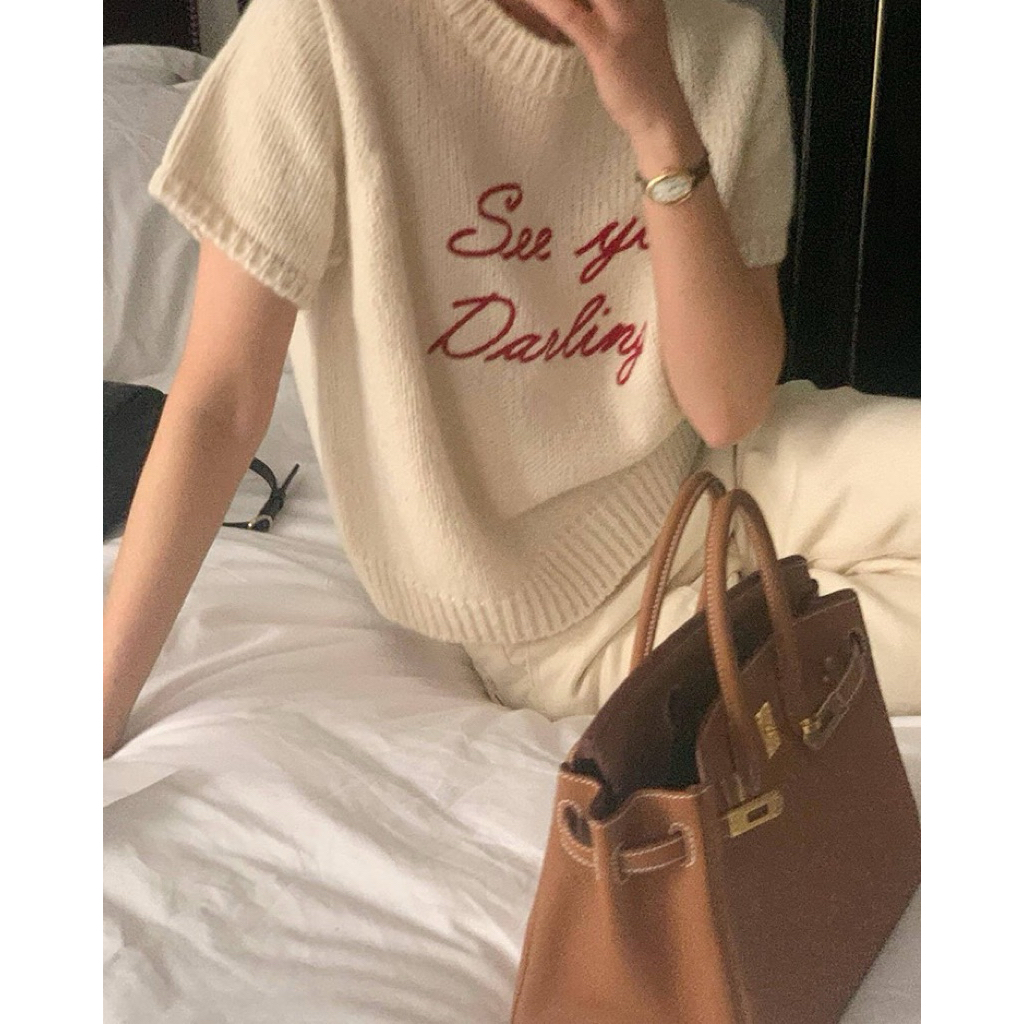 8371# เสื้อไหมพรมคอกลมแขนสั้น เนื้อผ้าไหมพรมอย่างดี ปักลายช่วงอก งานสวย  TAG:WG.WE 🇰🇷 - รูปที่ 6