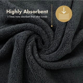 Getha ผ้าเช็ดตัวรุ่น Lux Towel ผ้า Cotton 100% พรีเมียมระดับ 5 ดาว นุ่มและซับน้ำได้ดี สี Dark Grey