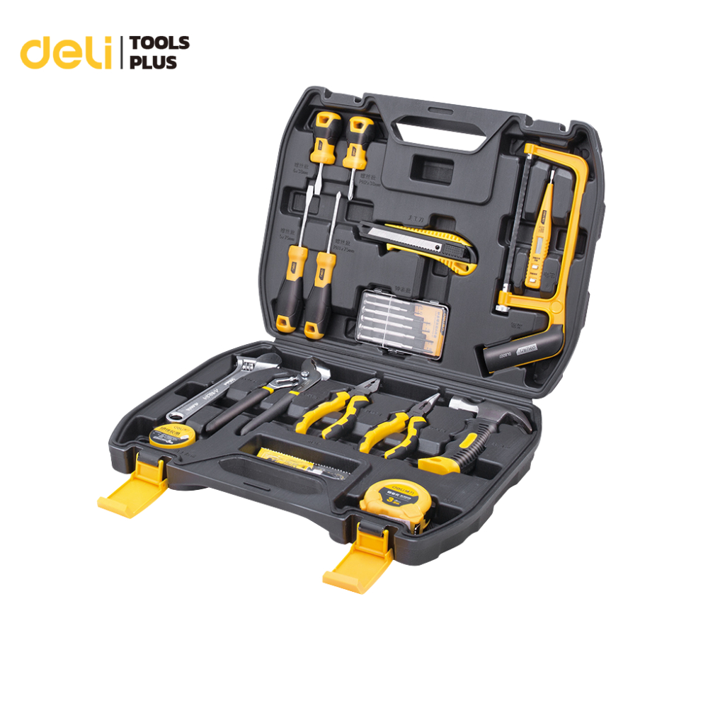 Deli ชุดเครื่องมือช่าง เครื่องมือช่างครบชุด พร้อมกล่อง 21ชิ้น ใช้งานครบ พกพาสะดวก Household Tool Set