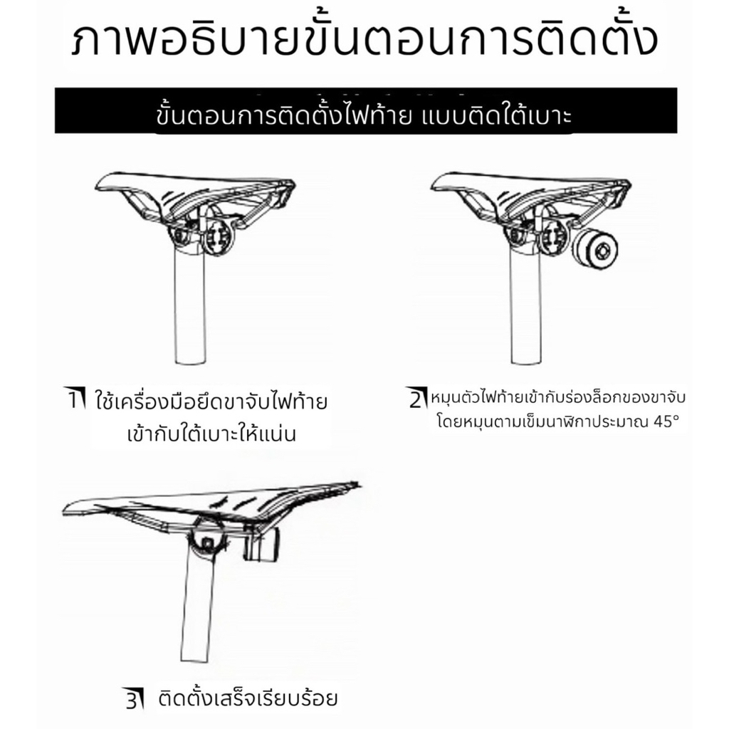 ไฟท้ายจักรยานอัจฉริยะ เซนเซอร์เบรก MEROCA WR15 แบบติดตั้งใต้อาน ราคา ถูกที่สุด ดีลบีเคเค แกลเลอรีภาพที่ 7