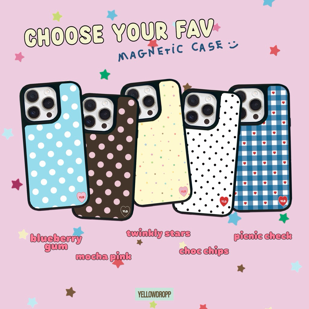 new! พร้อมส่ง 🪄 magnetic case เคสแม่เหล็กขอบดำ หลังด้าน