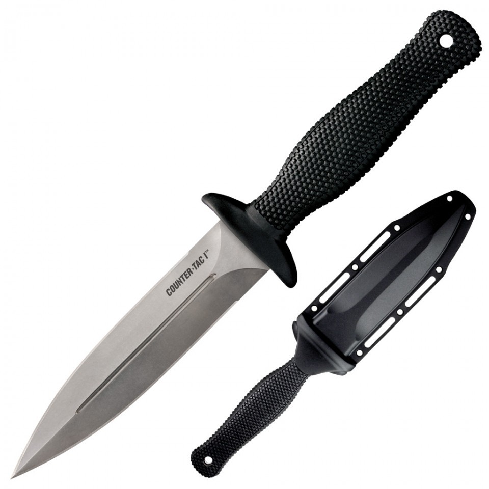 มีดใบตาย Cold Steel Counter TAC I Boot Knife Double Edge Blade, Kray-Ex Handles (10BCTL)