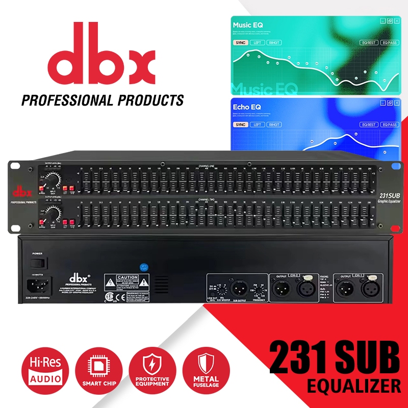 DBX 231SUB มี 2 ชั้น ฟังก์ชั่นการปรับและรับ 37 ส่วน และเป็นอุปกรณ์เครื่องเสียงระดับมืออาชีพ อีควอไลเซอร์ EQ