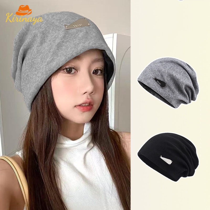 ส่งเร็วจากไทย🚚หมวกแฟชั่นกันลมกันหนาวทรงหลวมรอบศีรษะใหญ่หมวกซ้อนกันหมวกนุ่มระบายอากาศได้ดี-Kirinaya