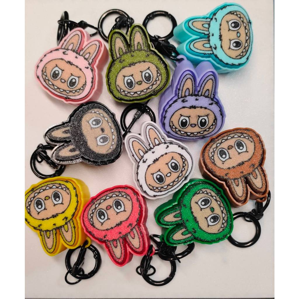 พวงกุญแจFidget Click(ลายหัวLABUBU)วัสดุทำจาก Petg ปริ้นด้วยเครื่องปริ้น 3D