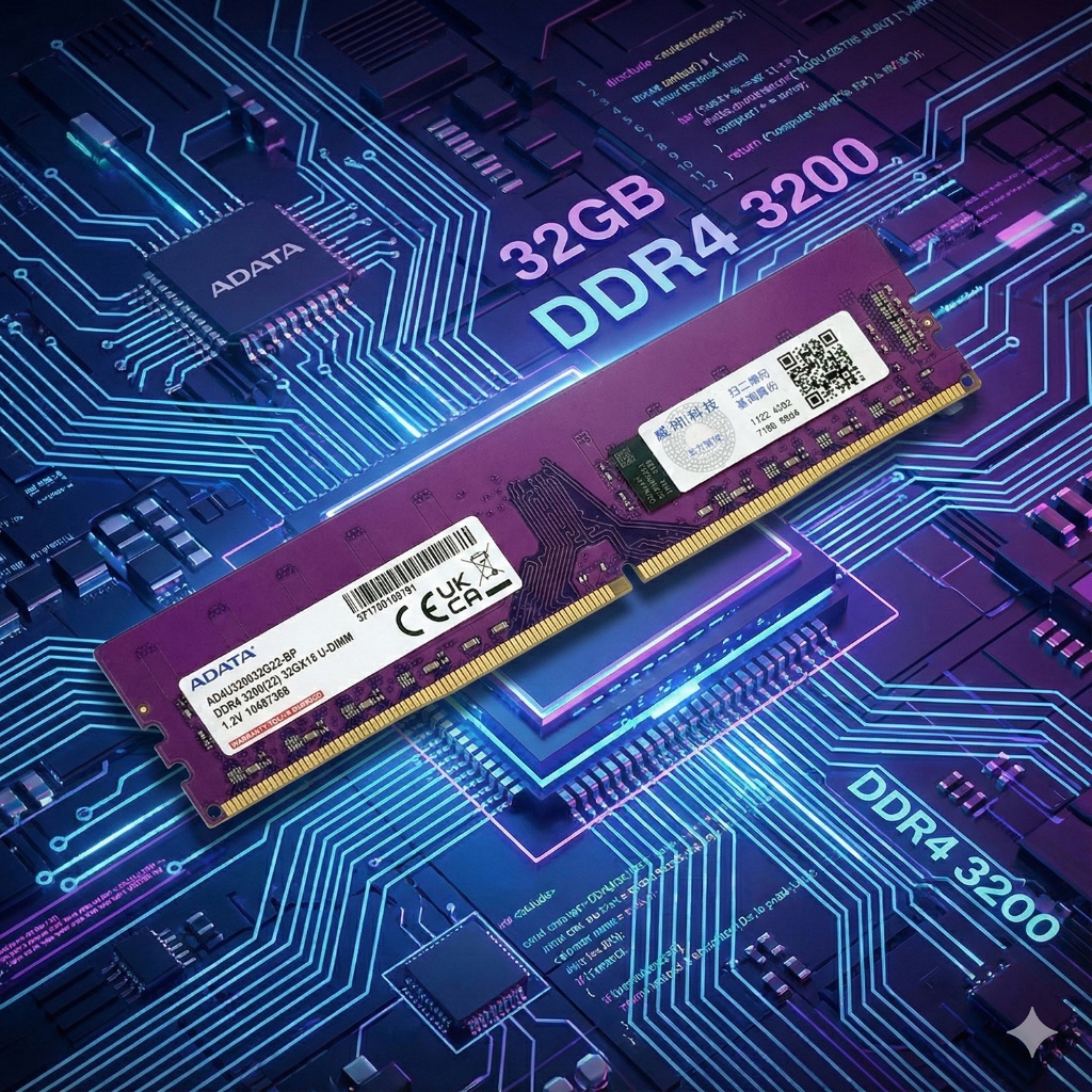แรมพีซี [มือสอง] RAM ADATA 32GB DDR4 Bus 3200MHz (AD4U320032G22-BP) ชิป SK Hynix สภาพสวย ประกันร้าน 
