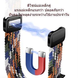สายนาฬิกาถักแม่เหล็ก ใช้ได้กับ iWatch S11/10/9/8/7/6/SE/5/4/3/2/1 มีให้เลือกหลายสีและหลายขนาด 49/46/45/44/42/41/38/40mm