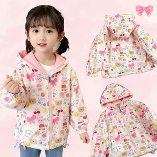 BB064 เสื้อกันหนาวเด็ก มีฮู้ด ลายน้องหมีชมพู น่ารัก