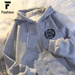 เสื้อกันหนาวมีฮู้ด สไตล์สปอร์ตเท่ๆ แจ็คเก็ตเชิ้ตผ้าหนา ใส่สบาย กันลมดี สําหรับผู้ชาย-ผู้หญิง