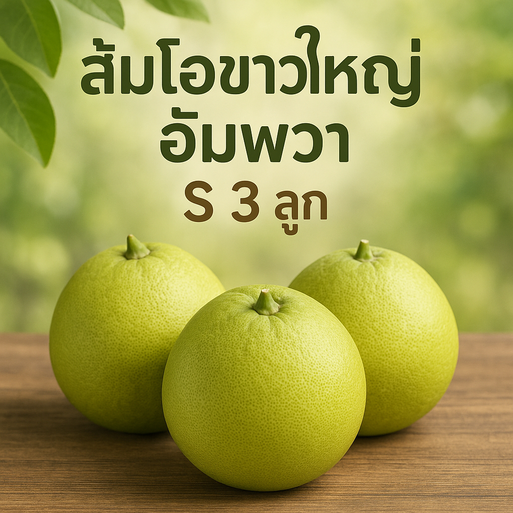 S ส้มโอขาวใหญ่ อัมพวา ขนาด S 3ลูก น้ำหนักไม่ต่ำกว่า1.5กิโลกรัม รูปที่ 2